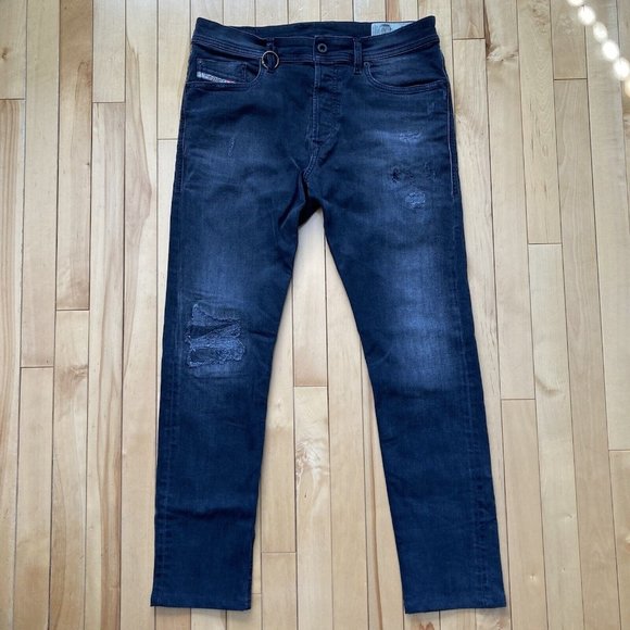 ❌SOLD❌ DIESEL “Tepphar” Slim Carrot Men's Black-Grey Jeans Distressed *Authentic - Picture 14 of 16